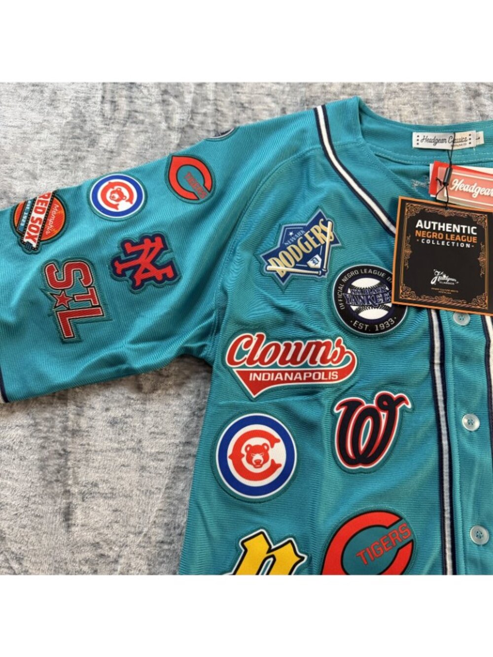 Headgear Classics Negro League Collection Collage Jersey Teal Size L NWT - Picture 4 of 16